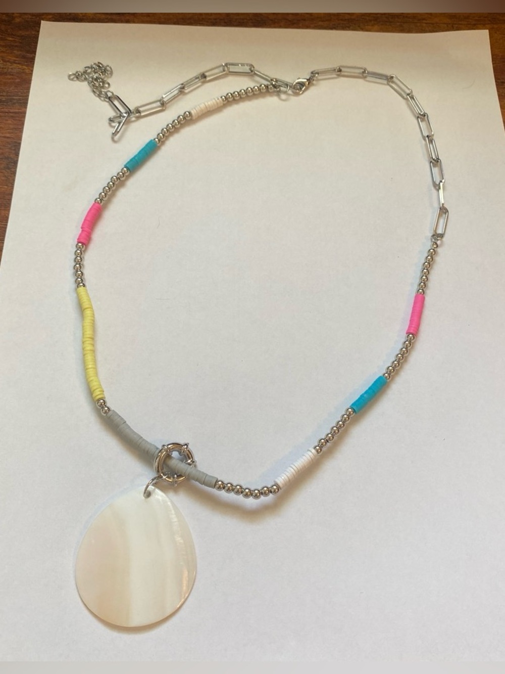 Shell Pendant Multicolor Beaded Necklace - Women Jewelry